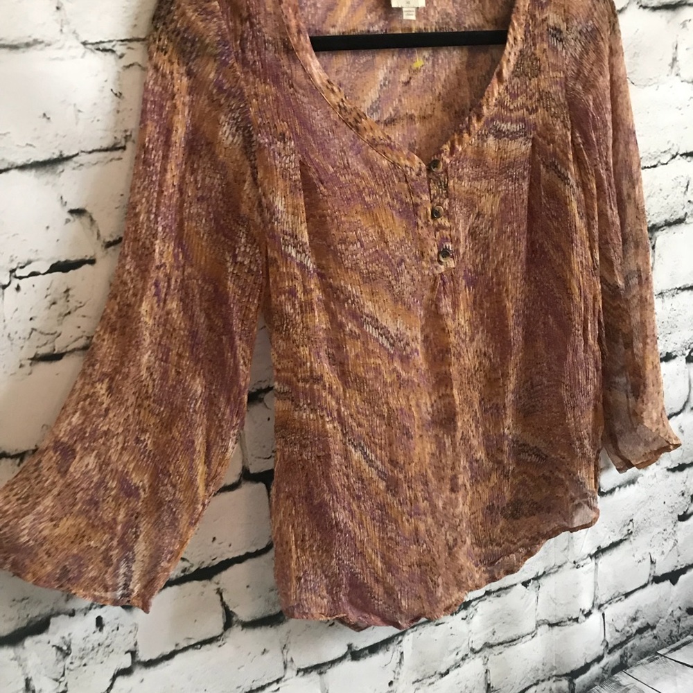 Beautiful Sheer Silk Ella Moss Blouse - XS - Picture 2 of 4